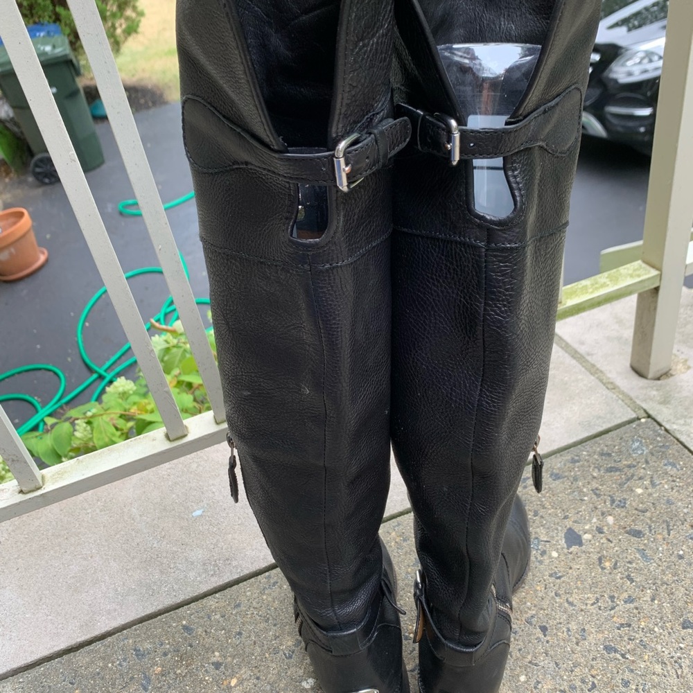 Coach knee high black leather riding boots size 6.5 - Picture 4 of 10